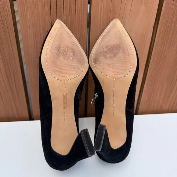 Vince Camuto Womens Black Suede Booties Size 9.5M With Zipper Closure - Picture 9 of 10